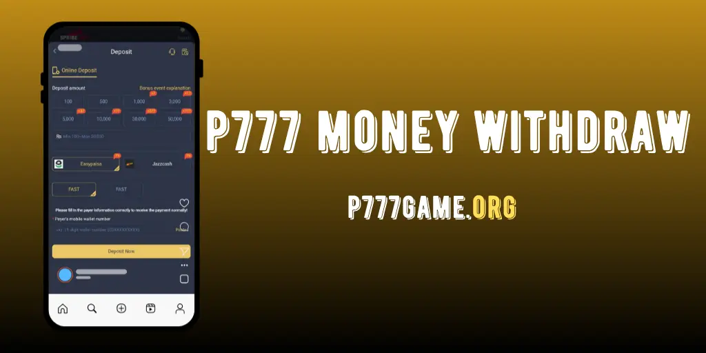 p777 money withdraw